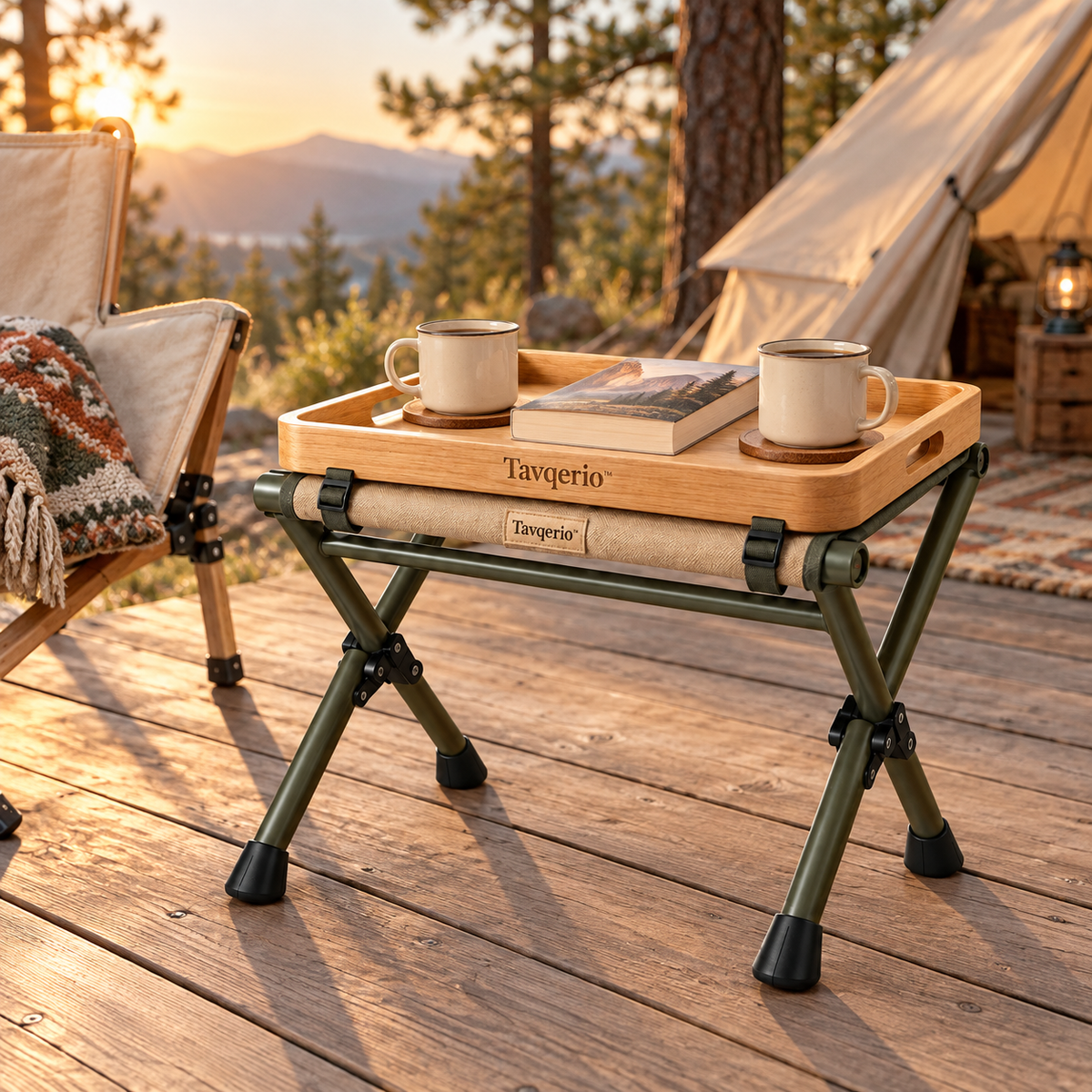 GroveSwitch Folding Picnic Stool & Tray