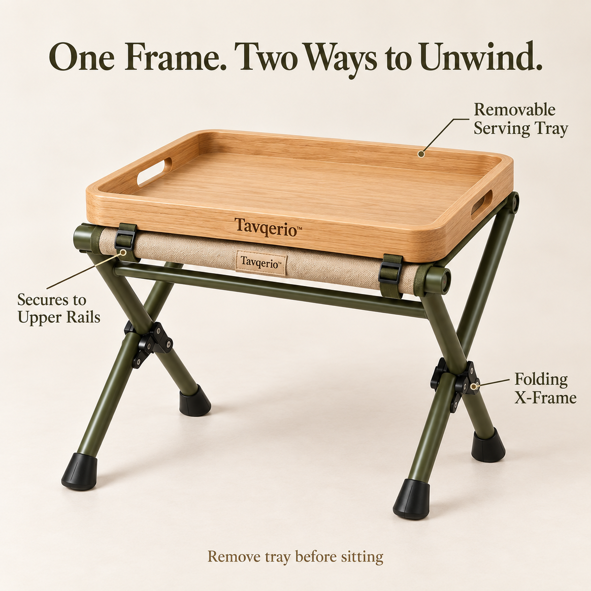 GroveSwitch Folding Picnic Stool & Tray