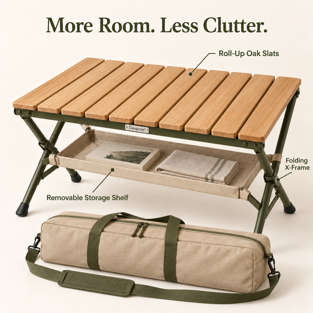 SlatNest Roll-Top Picnic Table