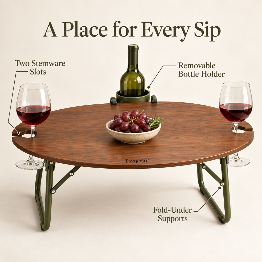 TwoSip Oval Wine Picnic Table