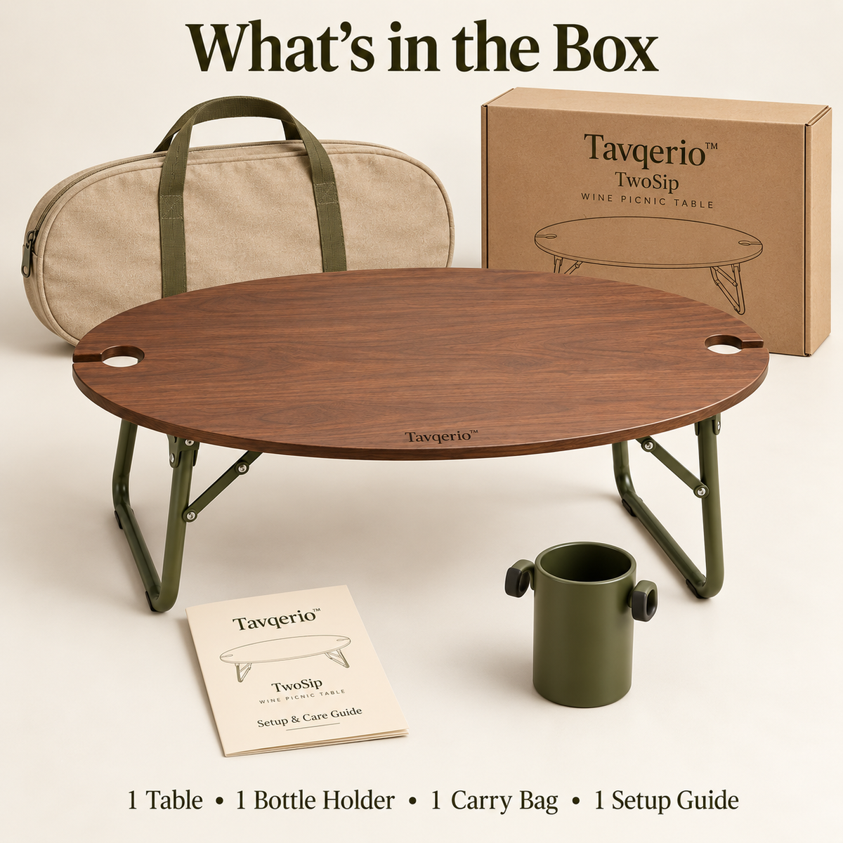 TwoSip Oval Wine Picnic Table